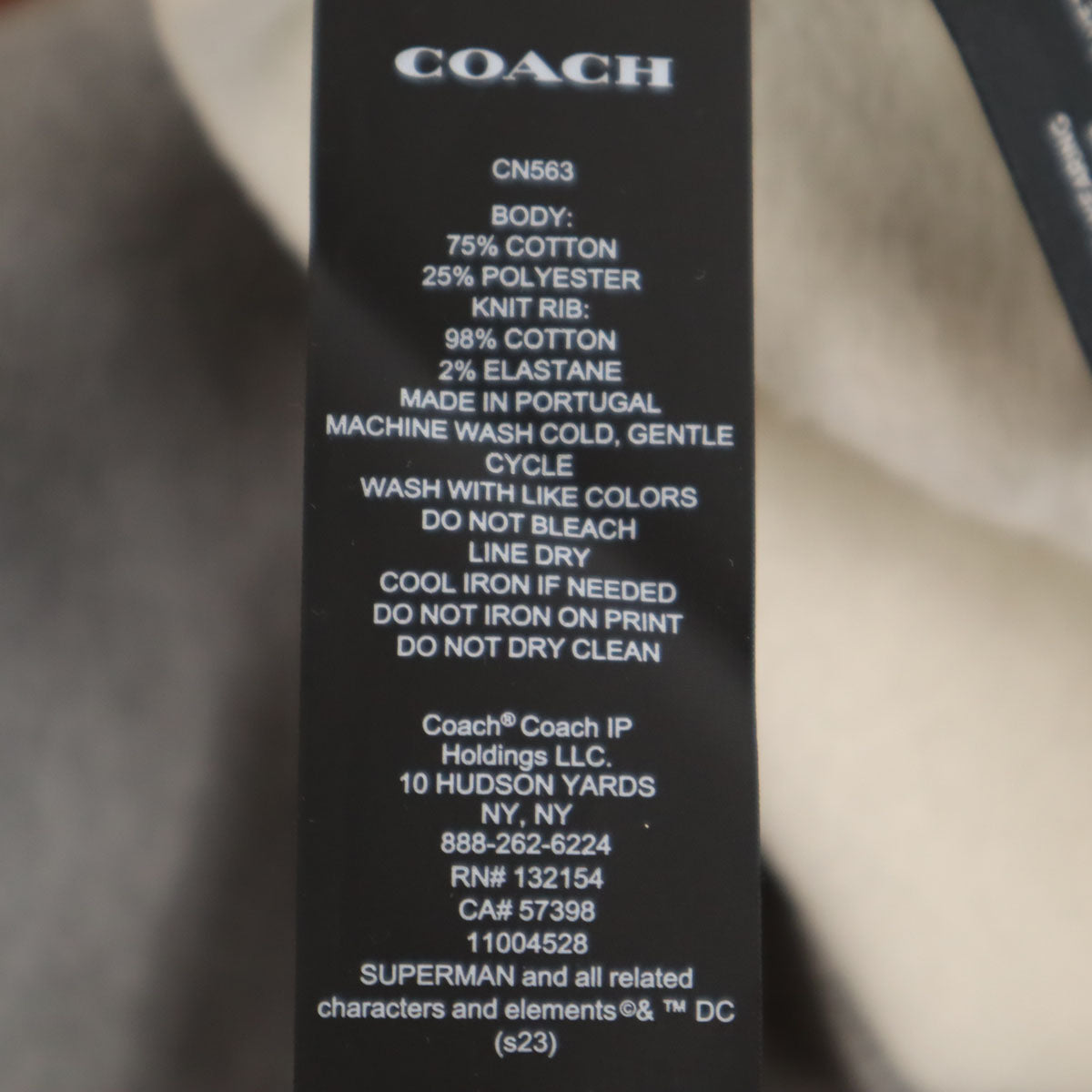 未使用 COACH コーチ スーパーマン85周年記念 ポルトガル製 長袖 スウェット トレーナー L グレー 裏起毛 メンズ