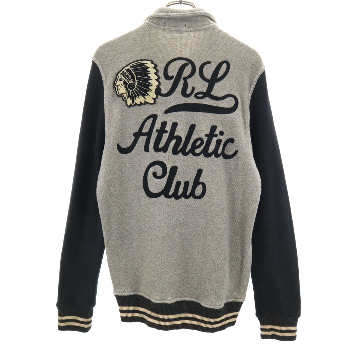 未使用 POLO RALPH LAUREN ポロラルフローレン レタードワッペン ベースボール ジャケット S グレー メンズ