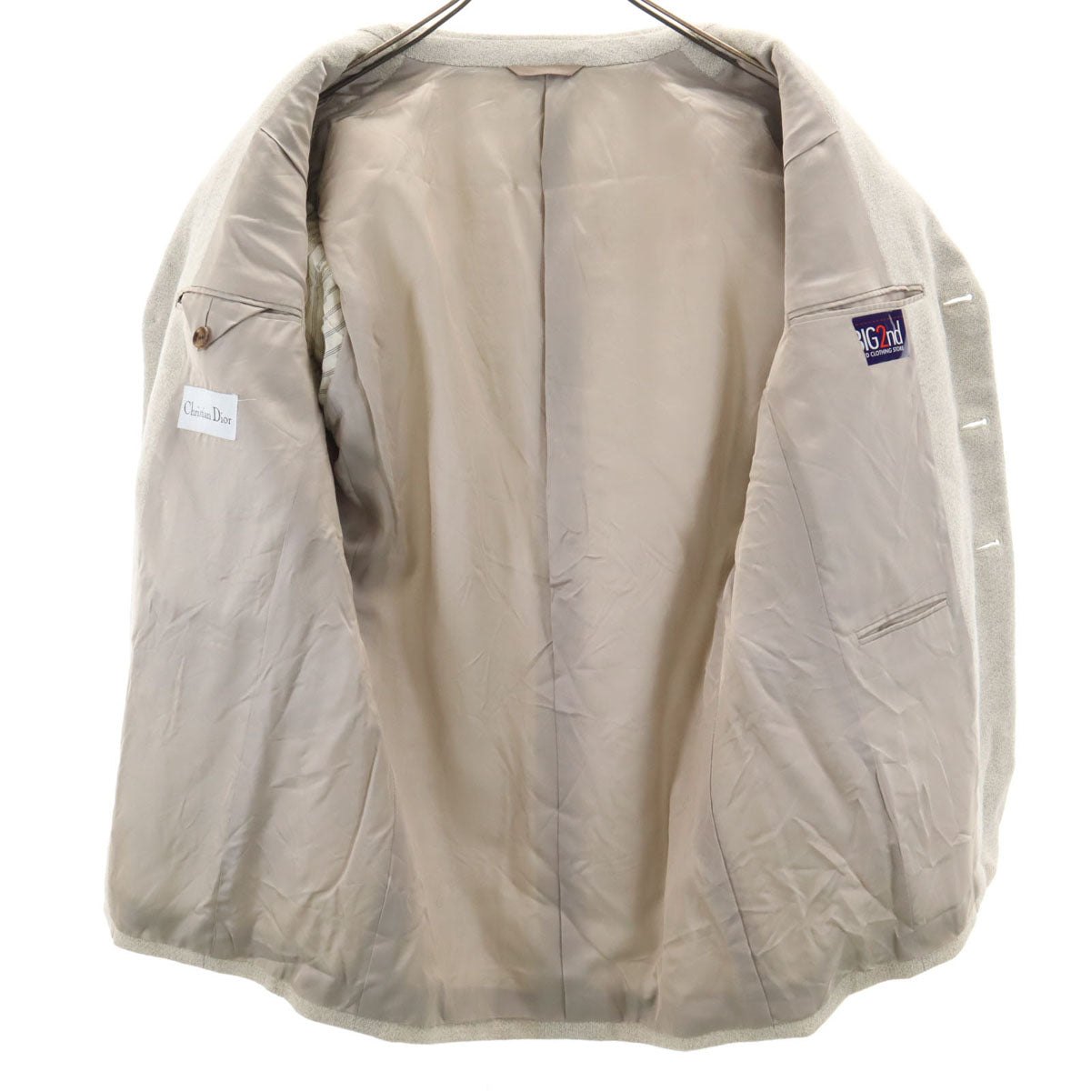 Christian Dior クリスチャンディオール 90s アルパカ オールド テーラードジャケット S グレージュ メンズ