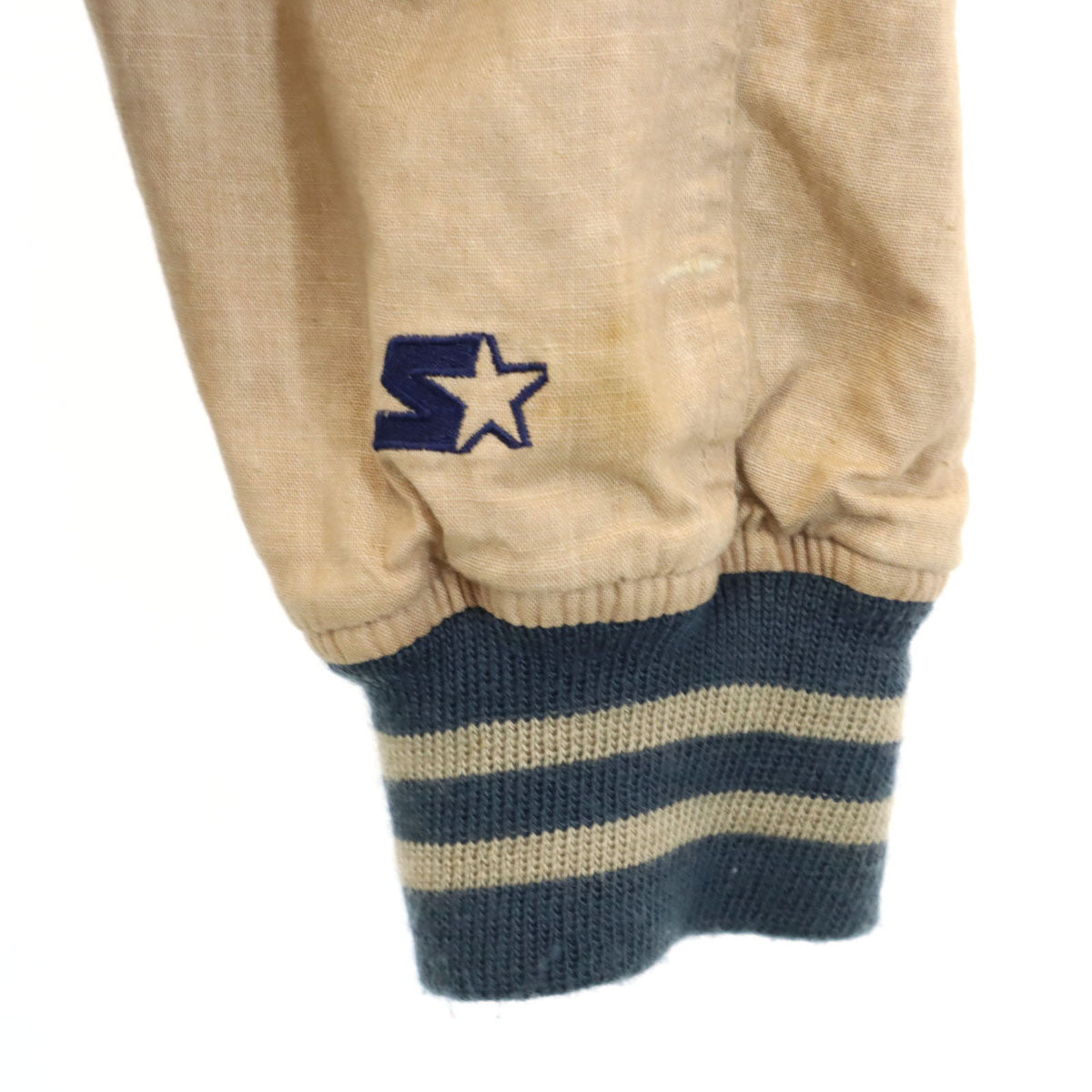 COOPERSTOWN クーパーズタウン コットンリネンブレンド ストライプ柄 ニューヨークヤンキース スタジャン M ネイビー系 バック刺繍 メンズ