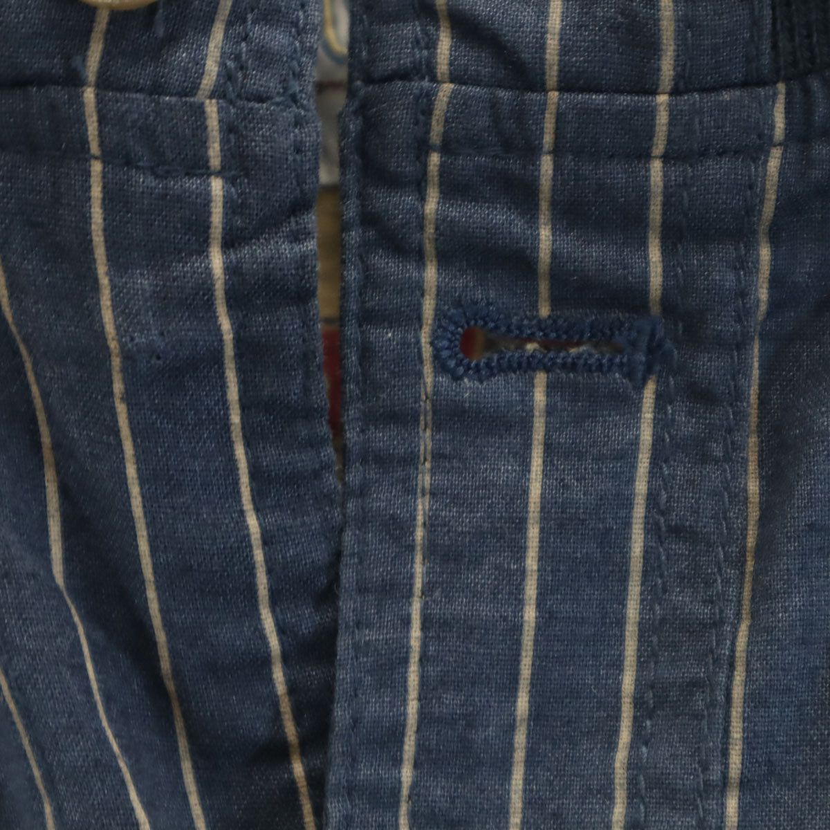 COOPERSTOWN クーパーズタウン コットンリネンブレンド ストライプ柄 ニューヨークヤンキース スタジャン M ネイビー系 バック刺繍 メンズ