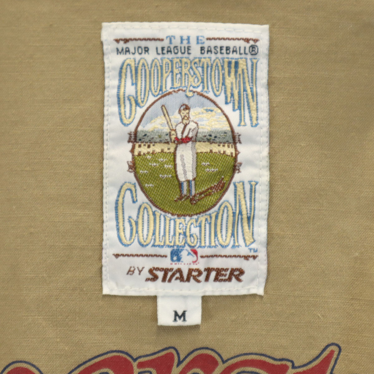 COOPERSTOWN クーパーズタウン コットンリネンブレンド ストライプ柄 ニューヨークヤンキース スタジャン M ネイビー系 バック刺繍 メンズ