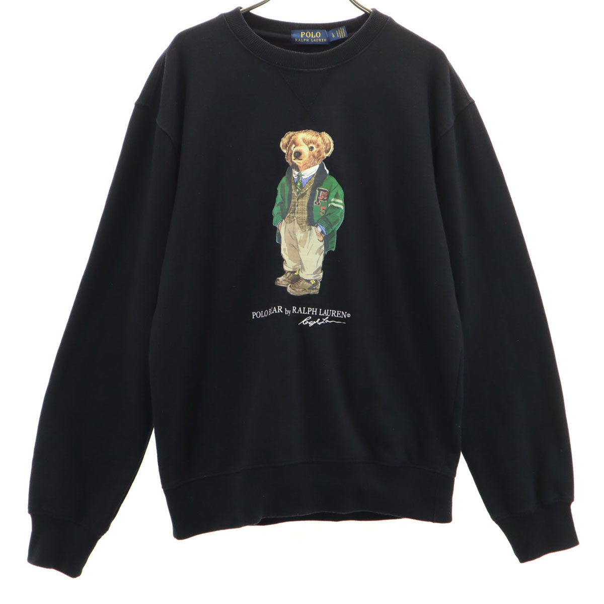 POLO RALPH LAUREN ポロラルフローレン ベアプリント 長袖 トレーナー L ブラック 裏起毛 スウェット メンズ