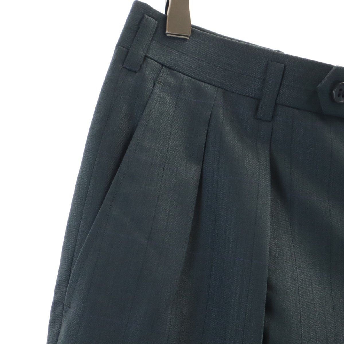 Pierre Cardin ピエールカルダン ストライプ柄 スーツ 上下 セットアップ 90A4 チャコールグレー ダブルジャケット ツータックパンツ メンズ