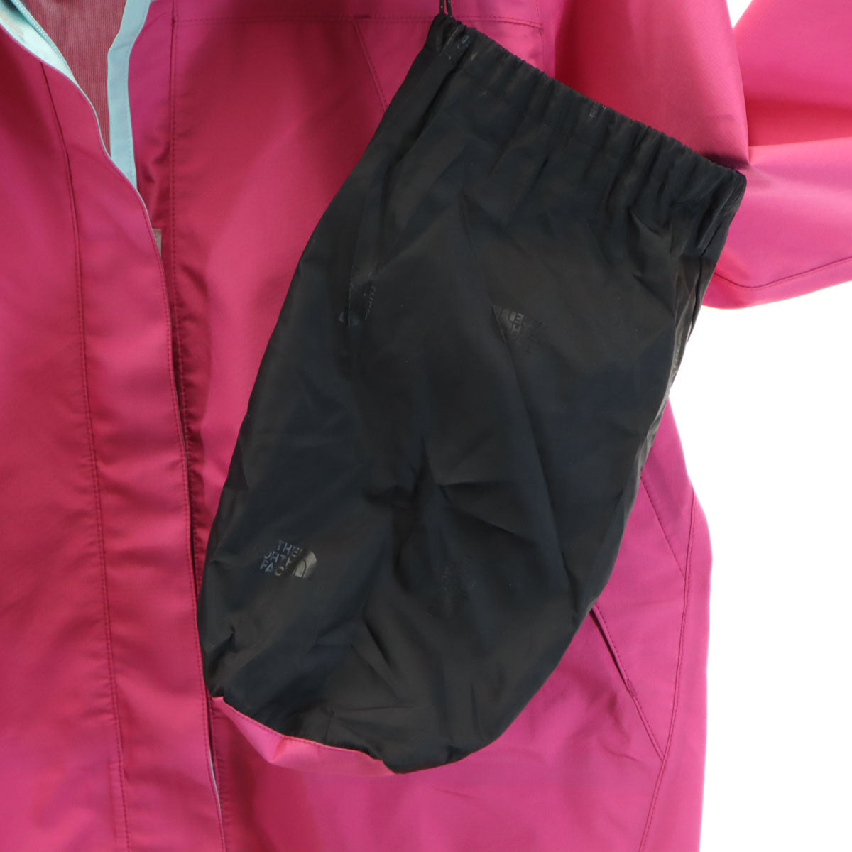 THE NORTH FACE ノースフェイス エアロ レインジャケット 上下 セットアップ M ピンク アウトドア NPW11215 収納袋付き レディース