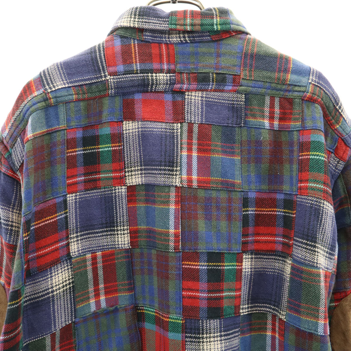 Polo by Ralph Lauren ポロバイラルフローレン チェック柄 長袖 WOODSMAN WS パッチワーク ネルシャツ L マルチ エルボーパッチ メンズ