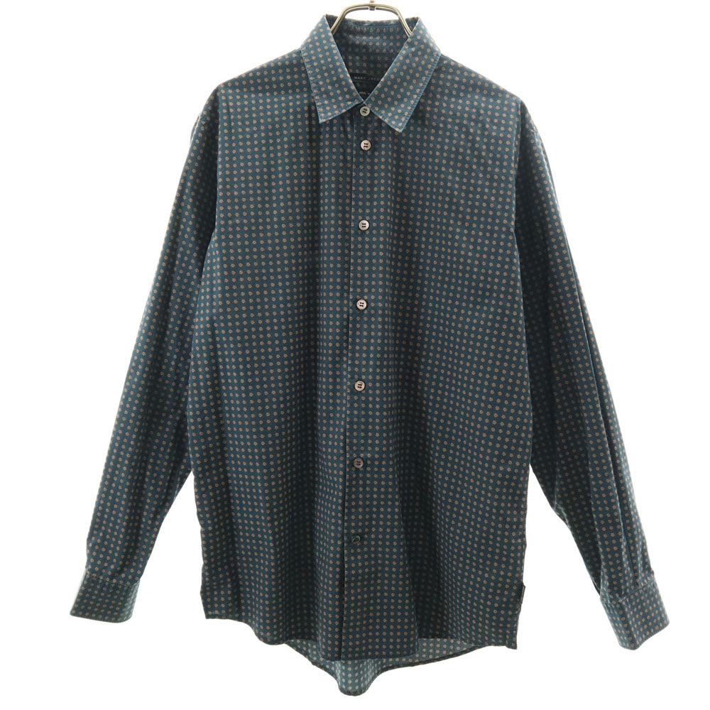 MARC JACOBS マークジェイコブス 2014年モデル イタリア製 総柄 長袖 ボタンダウンシャツ 46 ブルー メンズ