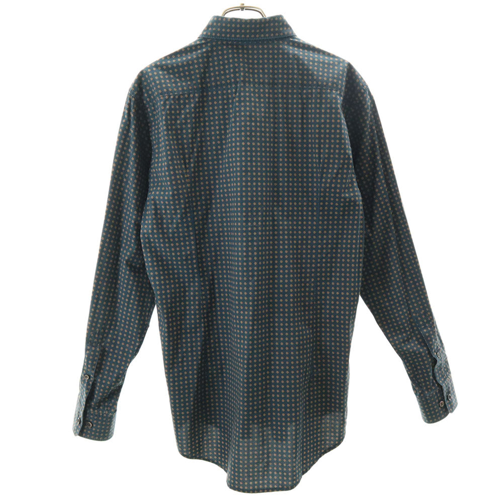 MARC JACOBS マークジェイコブス 2014年モデル イタリア製 総柄 長袖 ボタンダウンシャツ 46 ブルー メンズ