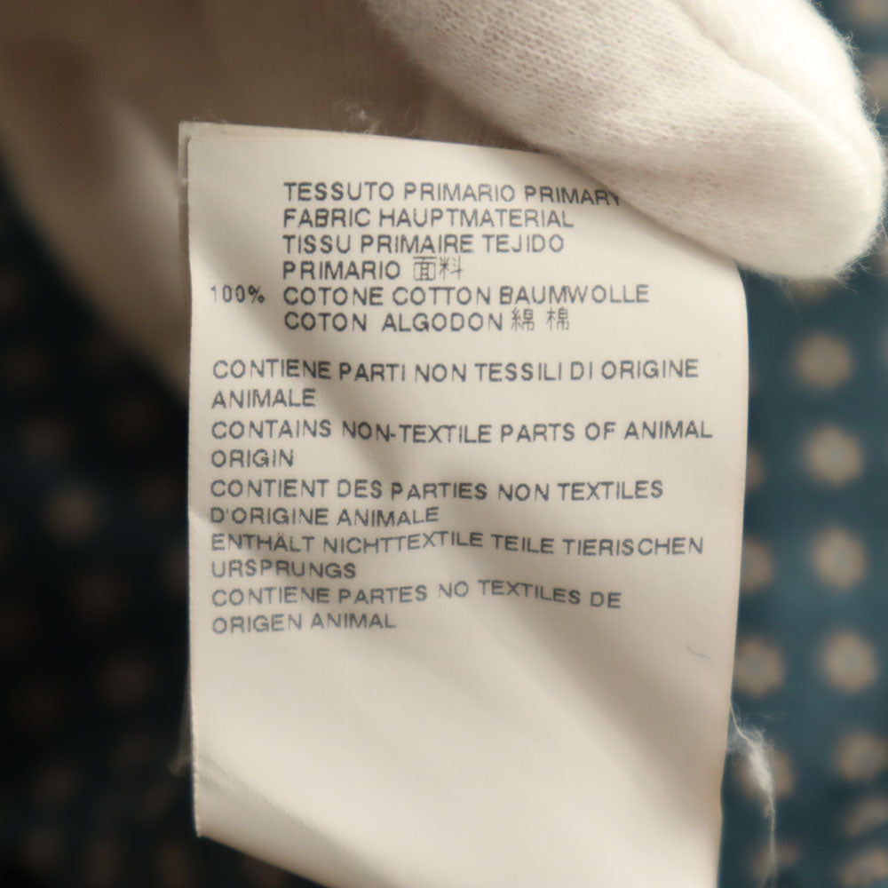 MARC JACOBS マークジェイコブス 2014年モデル イタリア製 総柄 長袖 ボタンダウンシャツ 46 ブルー メンズ