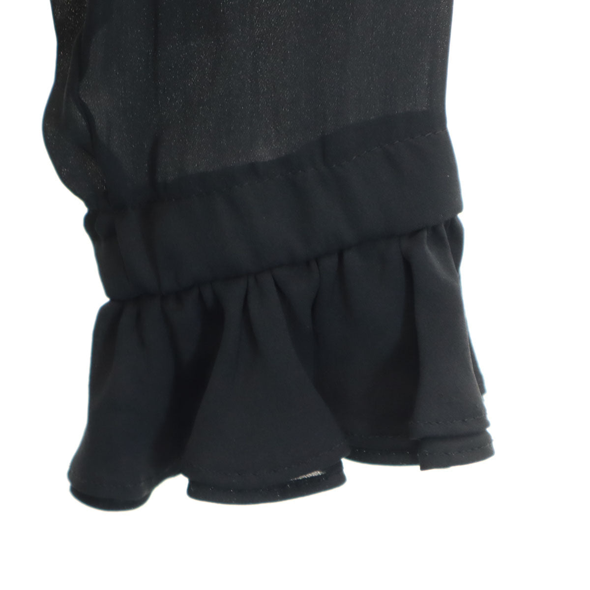 ETRO エトロ イタリア製 シルク 長袖 シアー フリル ブラウス 44 ブラック シャツ レディース