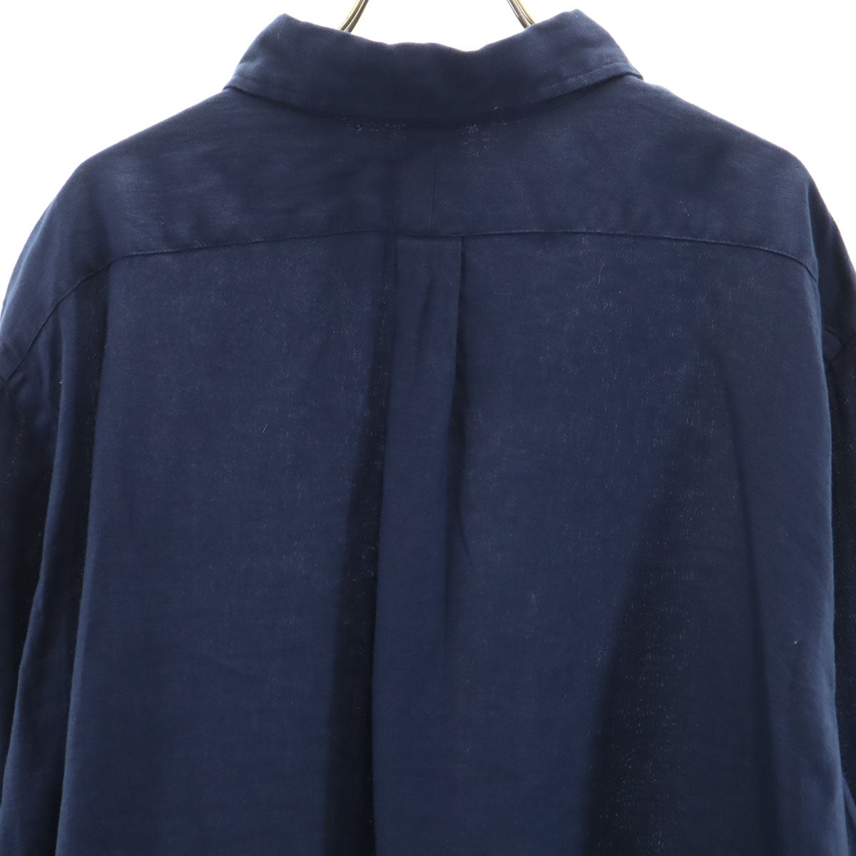 未使用 POLO RALPH LAUREN ポロラルフローレン リネン 長袖 ボタンダウンシャツ XXL ネイビー ビッグサイズ メンズ