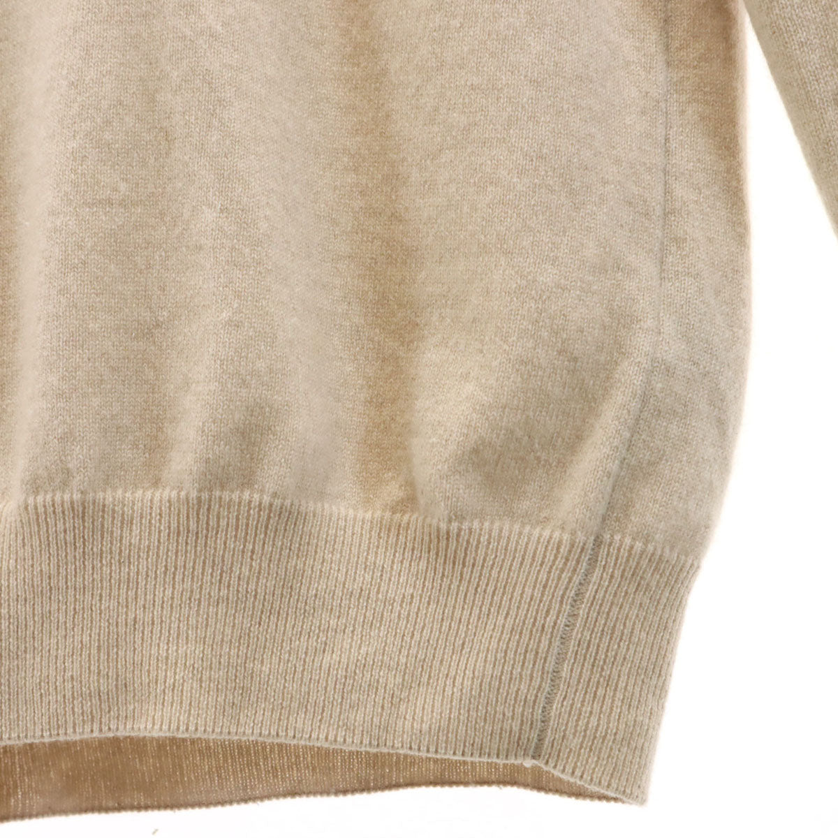 HERMES エルメス イタリア製 カシミヤ100% 長袖 セーター XS ベージュ ニット メンズ