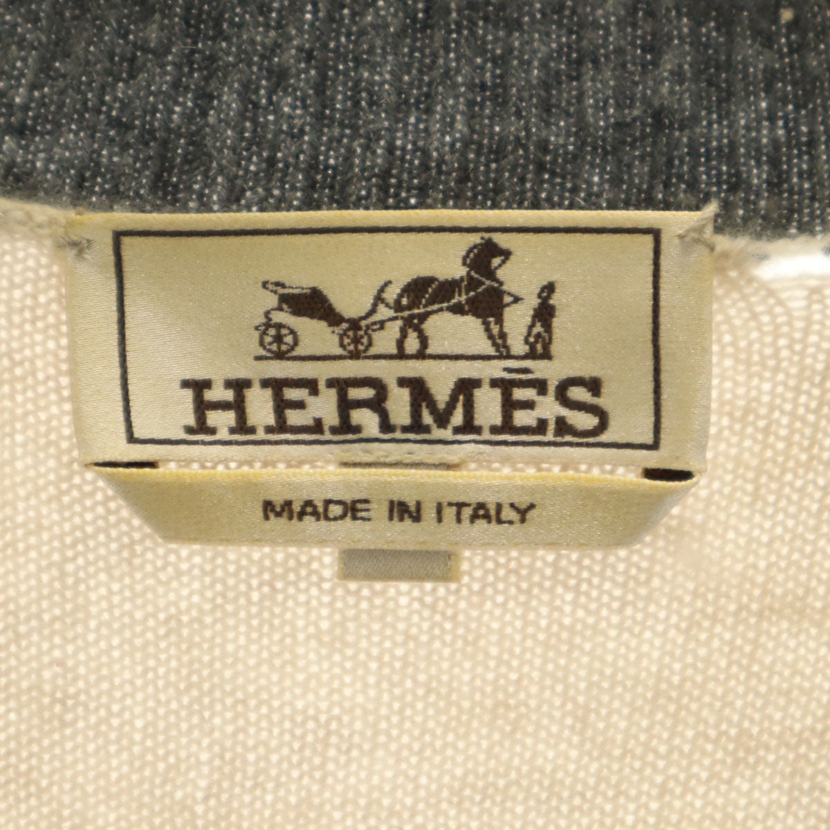 HERMES エルメス イタリア製 カシミヤ100% 長袖 セーター XS ベージュ ニット メンズ