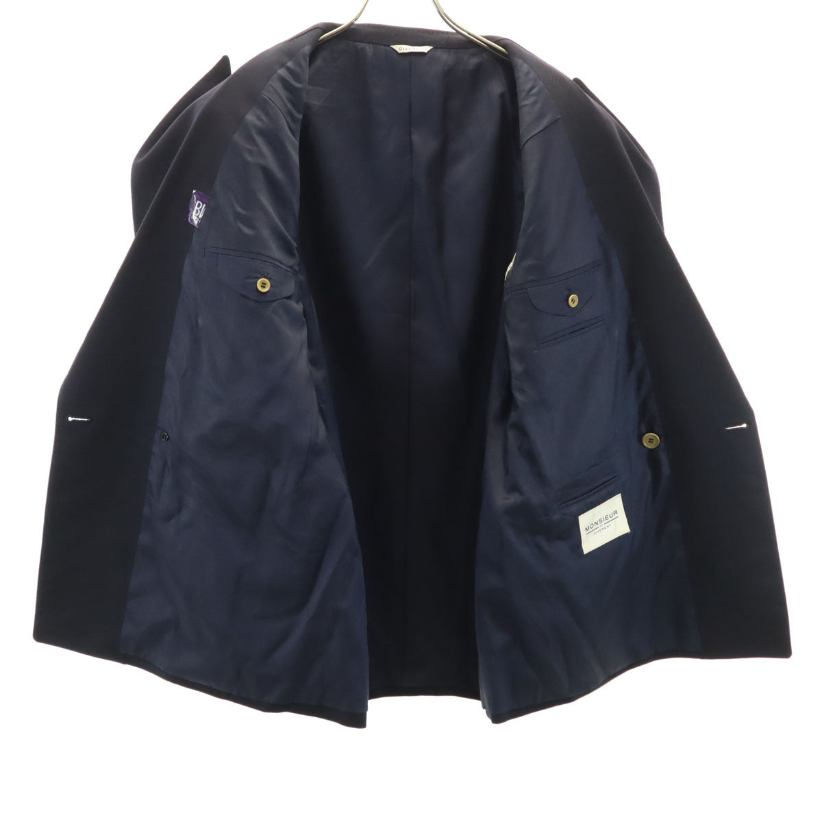 GIVENCHY ジバンシィ 90s オールド ダブル テーラードジャケット 濃紺 メンズ