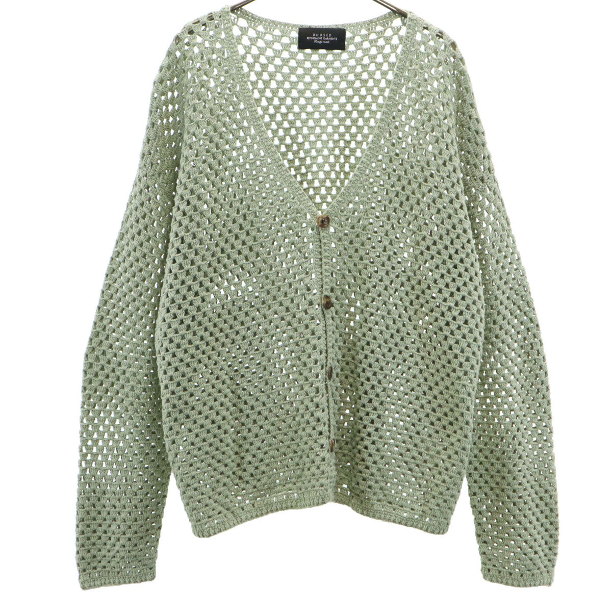 UNUSED アンユーズド 長袖 メッシュ ニットカーディガン 3 ダスティミント系 メンズ