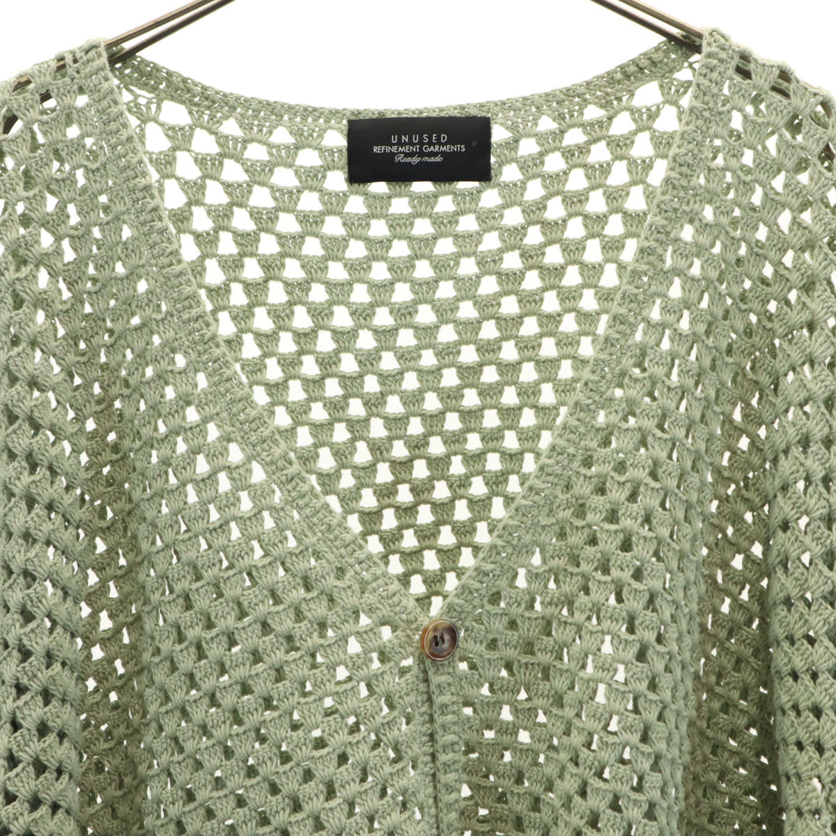 UNUSED アンユーズド 長袖 メッシュ ニットカーディガン 3 ダスティミント系 メンズ