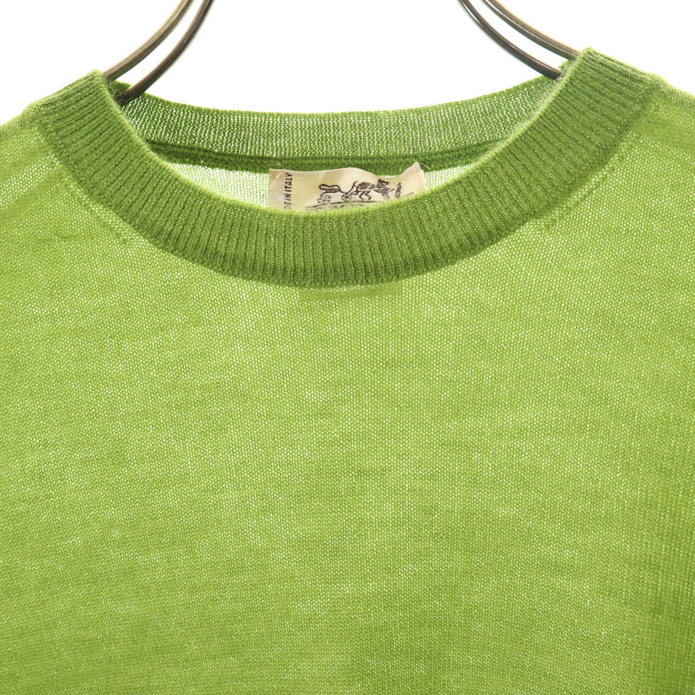 HERMES エルメス イタリア製 カシミヤブレンド 長袖 セーター M ライトグリーン レディース