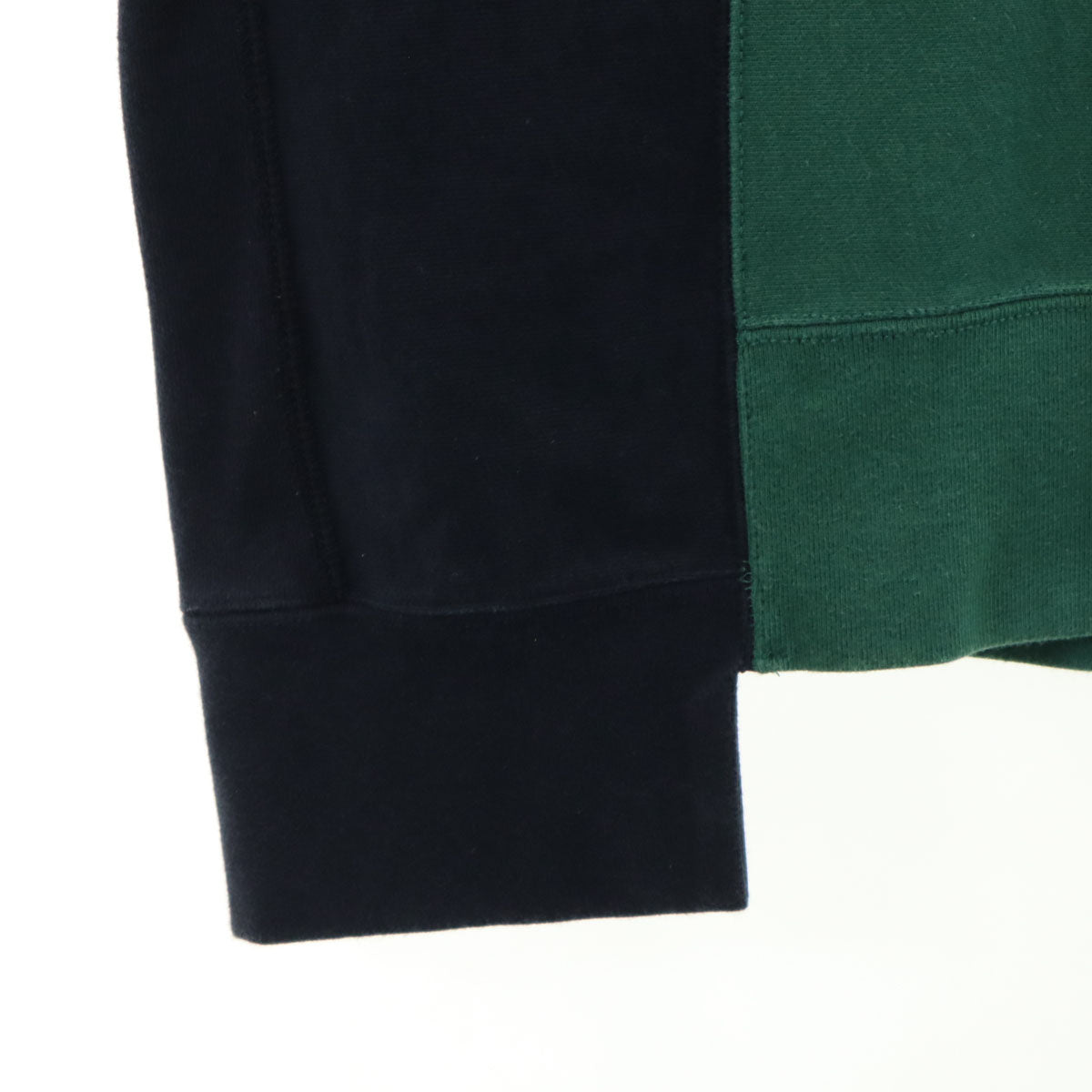 Champion チャンピオン 直営店限定 長袖 リバースウィーブ スウェット トレーナー S 深緑 ドッキング メンズ