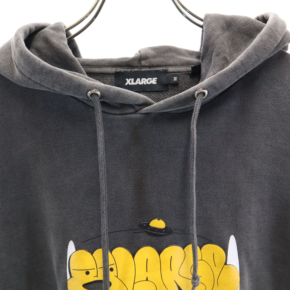 XLARGE エクストララージ 長袖 スウェットパーカー M グレー グラフィティ ピグメント プルオーバー メンズ