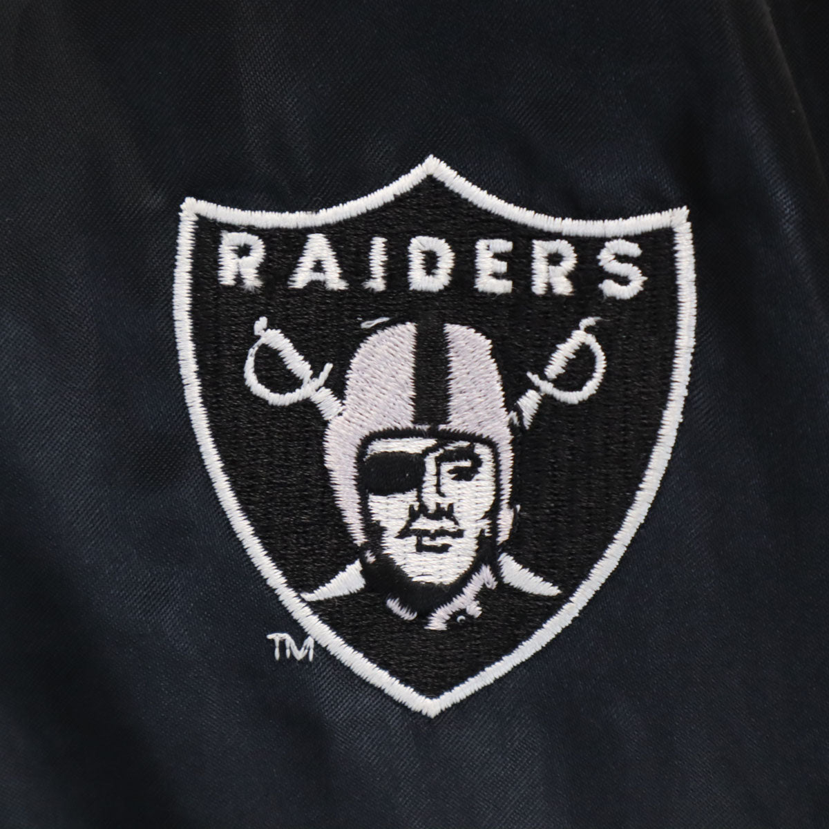 CHALK LINE JERZEES チョークライン NFL レイダース サテン スタジャン M ブラック メンズ