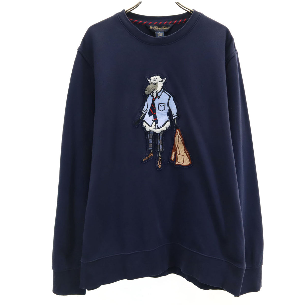 Brooks Brothers ブルックスブラザーズ マスコット ヘンリー 長袖 トレーナー L ネイビー スウェット メンズ