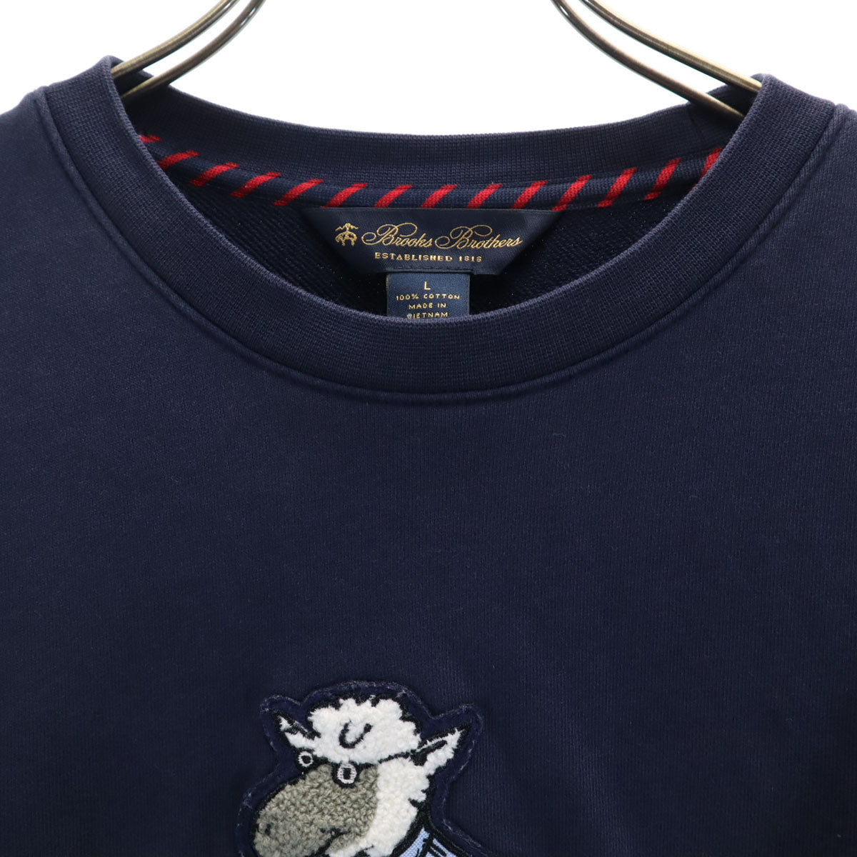 Brooks Brothers ブルックスブラザーズ マスコット ヘンリー 長袖 トレーナー L ネイビー スウェット メンズ