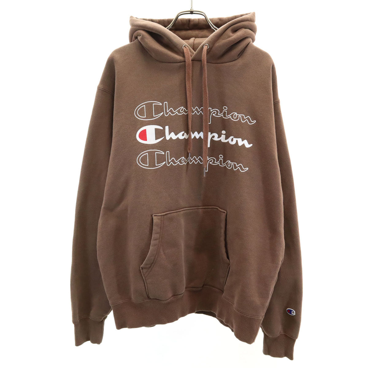 X-girl エックスガール Champion チャンピオン別注 長袖 スウェットパーカー 2 ブラウン 裏起毛 レディース