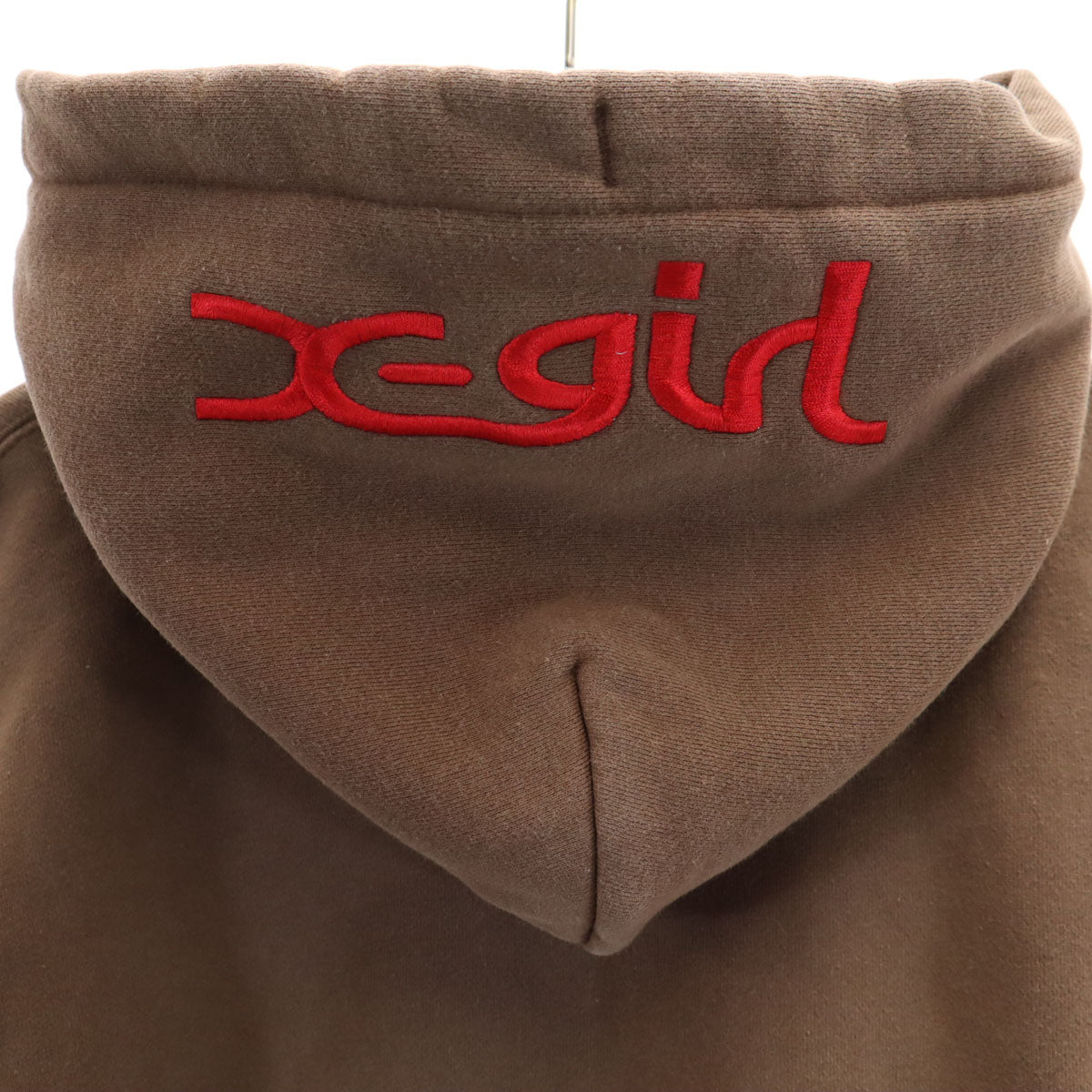X-girl エックスガール Champion チャンピオン別注 長袖 スウェットパーカー 2 ブラウン 裏起毛 レディース
