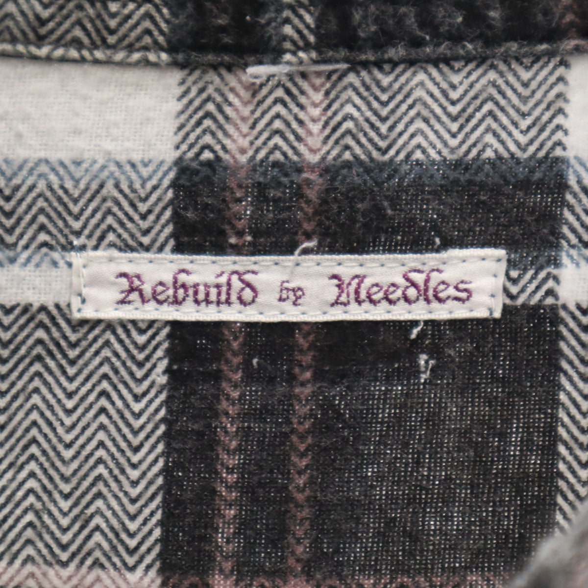 Rebuild by Needles リビルドバイニードルス 日本製 チェック柄 長袖 ドッキング ネルシャツ 再構築 メンズ