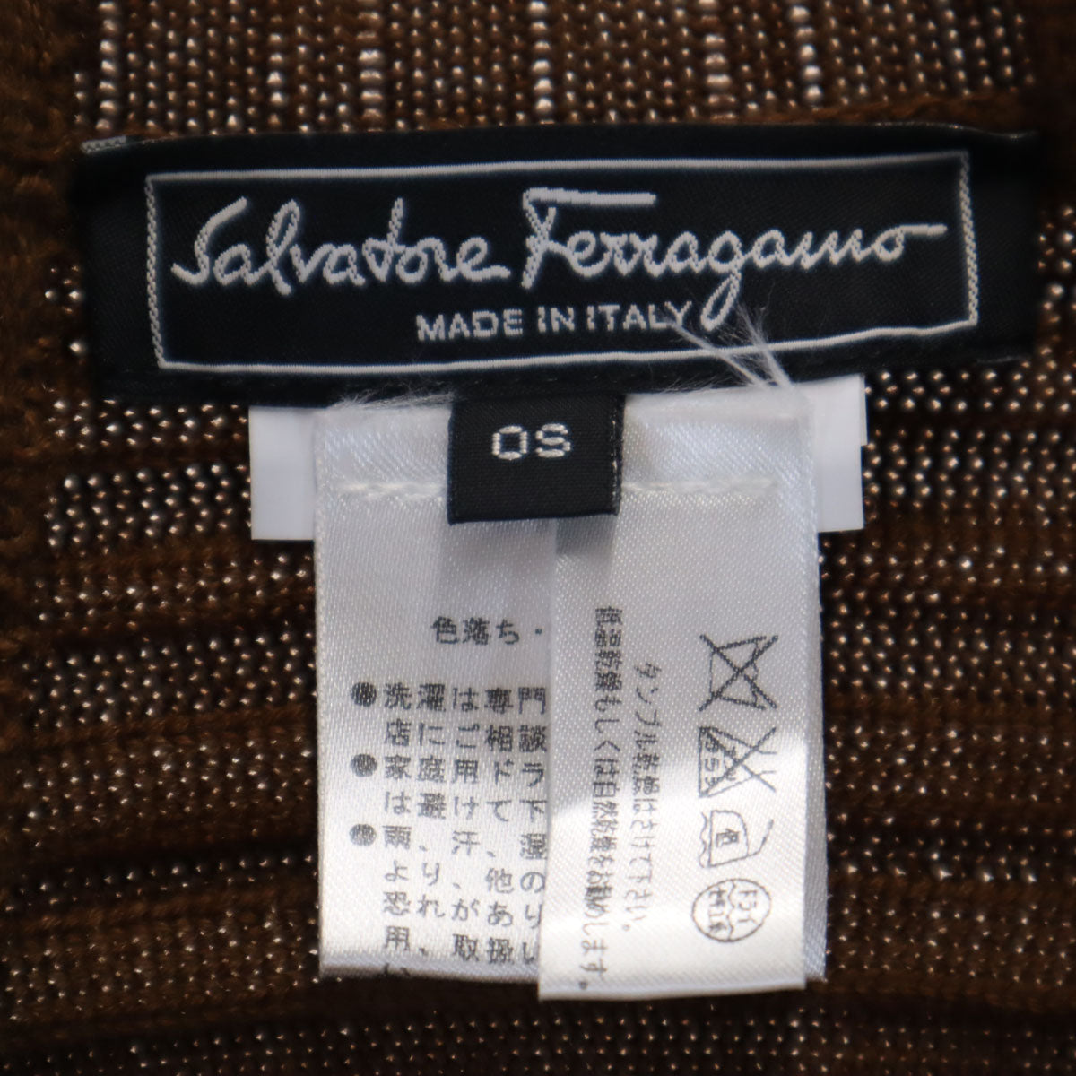 SalvatoreFerragamo サルバトーレフェラガモ イタリア製 ノースリーブ タートルネック ニット S ブラウン ポンチョ レディース