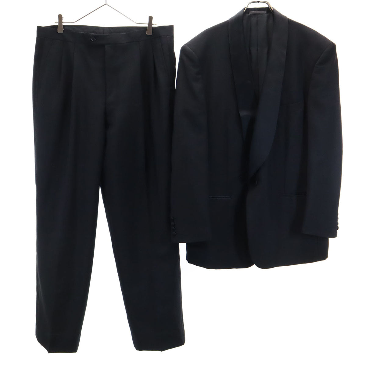 YVES SAINT LAURENT イヴサンローラン 90s 日本製 オールド タキシード スーツ 上下 セットアップ 100-90-180 ブラック メンズ