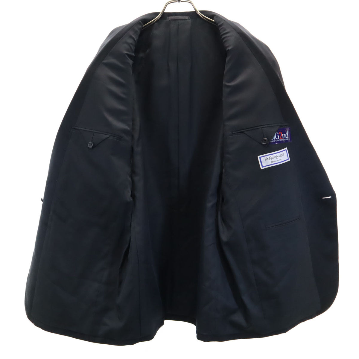 YVES SAINT LAURENT イヴサンローラン 90s 日本製 オールド タキシード スーツ 上下 セットアップ 100-90-180 ブラック メンズ