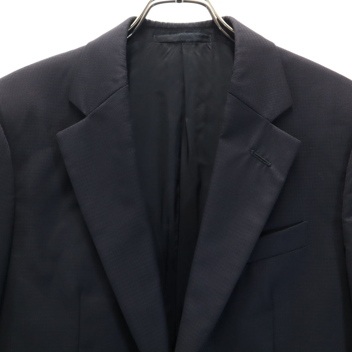 ARMANI COLLEZIONI アルマーニコレッツォーニ イタリア製 シャドーハウンドトゥース柄 スーツ 上下 セットアップ 44 ブラック 千鳥格子 メンズ