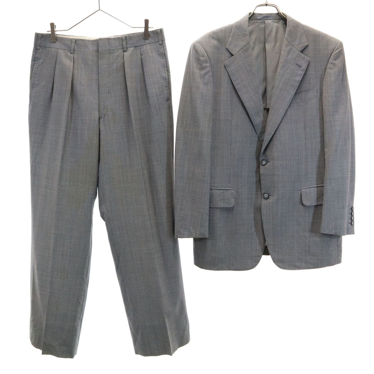 Burberrys バーバリーズ 90s 日本製 オールド チェック柄 スーツ 上下 セットアップ AB5 グレー 三陽商会 メンズ