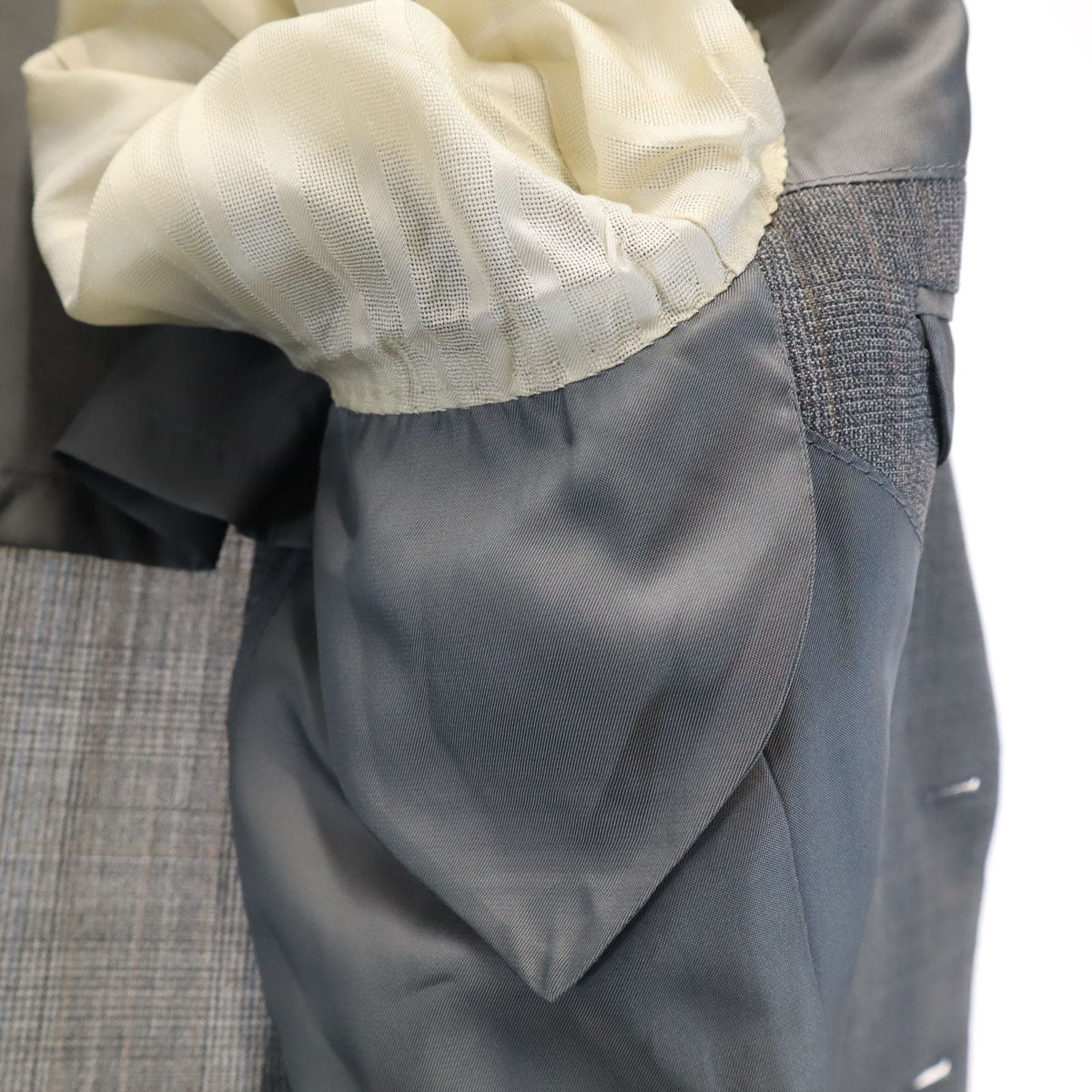 Burberrys バーバリーズ 90s 日本製 オールド チェック柄 スーツ 上下 セットアップ AB5 グレー 三陽商会 メンズ