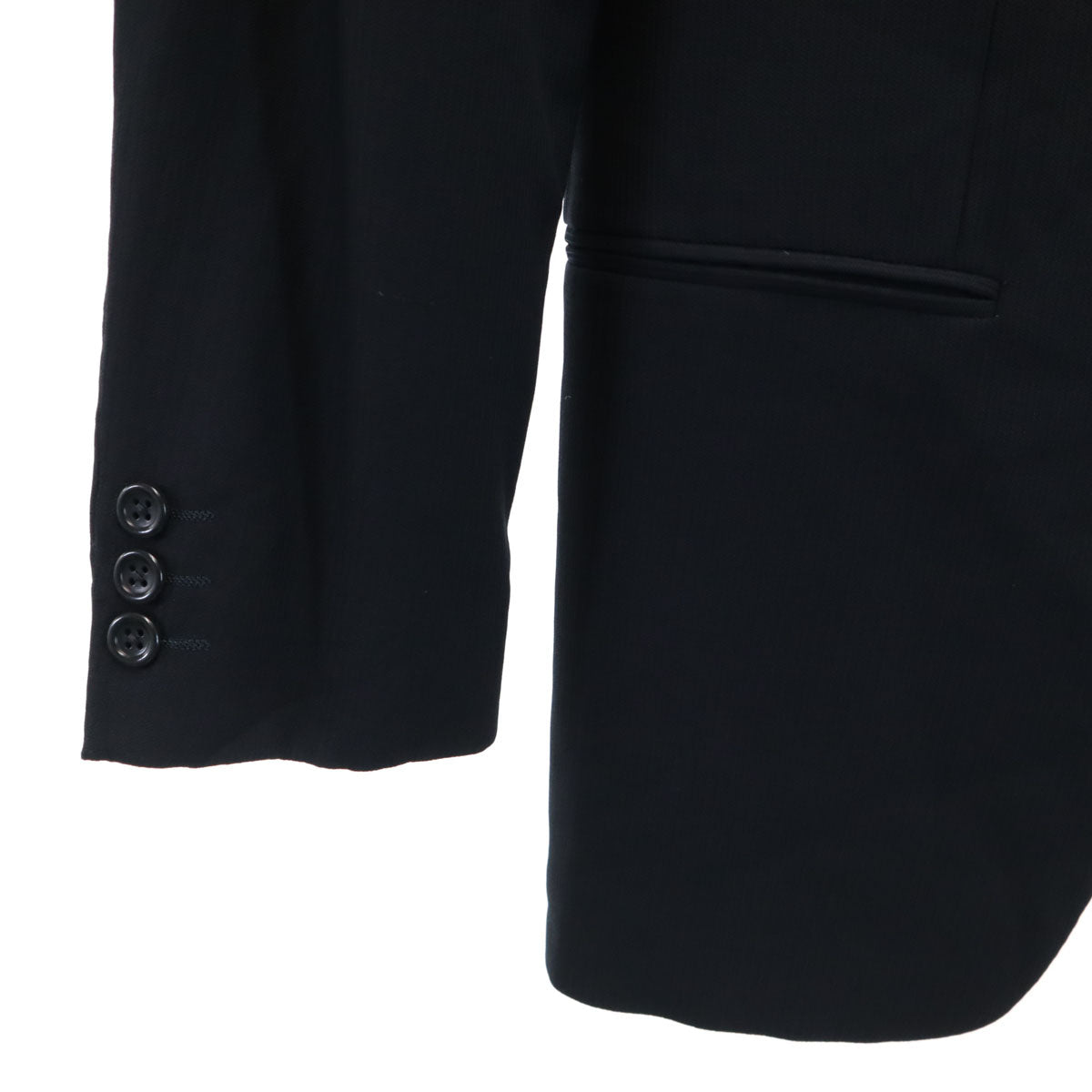 ARMANI COLLEZIONI アルマーニコレッツォーニ ヘリンボーン スーツ 上下 セットアップ 46 ブラック メンズ
