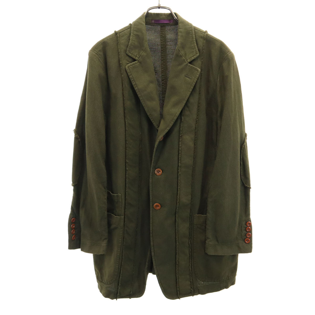 Paul Smith ポールスミス 日本製 リネンブレンド テーラードジャケット M カーキ エルボーパッチ メンズ