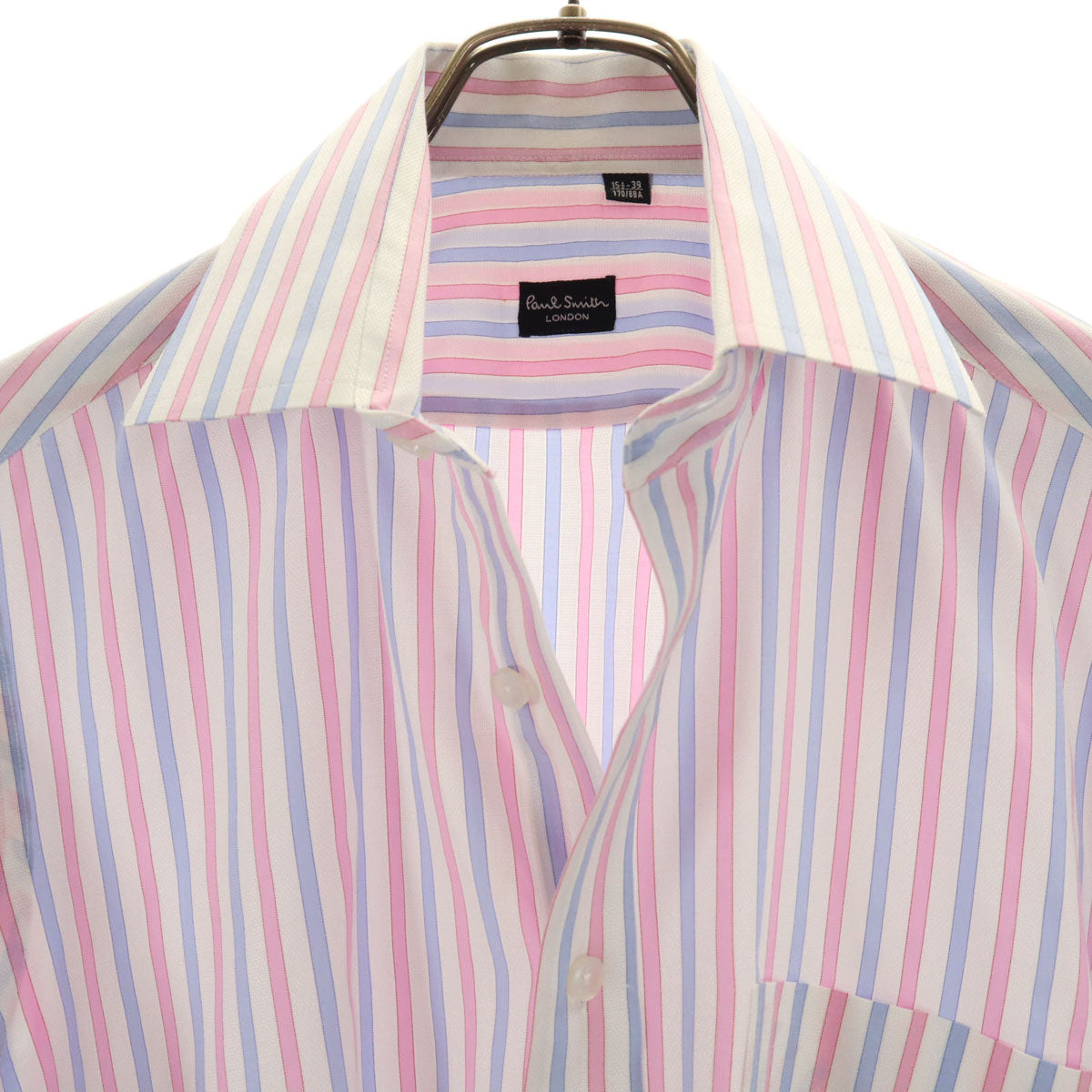 Paul Smith LONDON ポールスミスロンドン ストライプ柄 長袖 シャツ 39 ホワイト メンズ