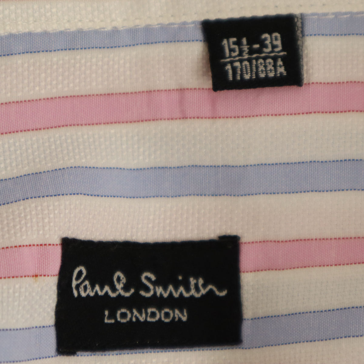 Paul Smith LONDON ポールスミスロンドン ストライプ柄 長袖 シャツ 39 ホワイト メンズ