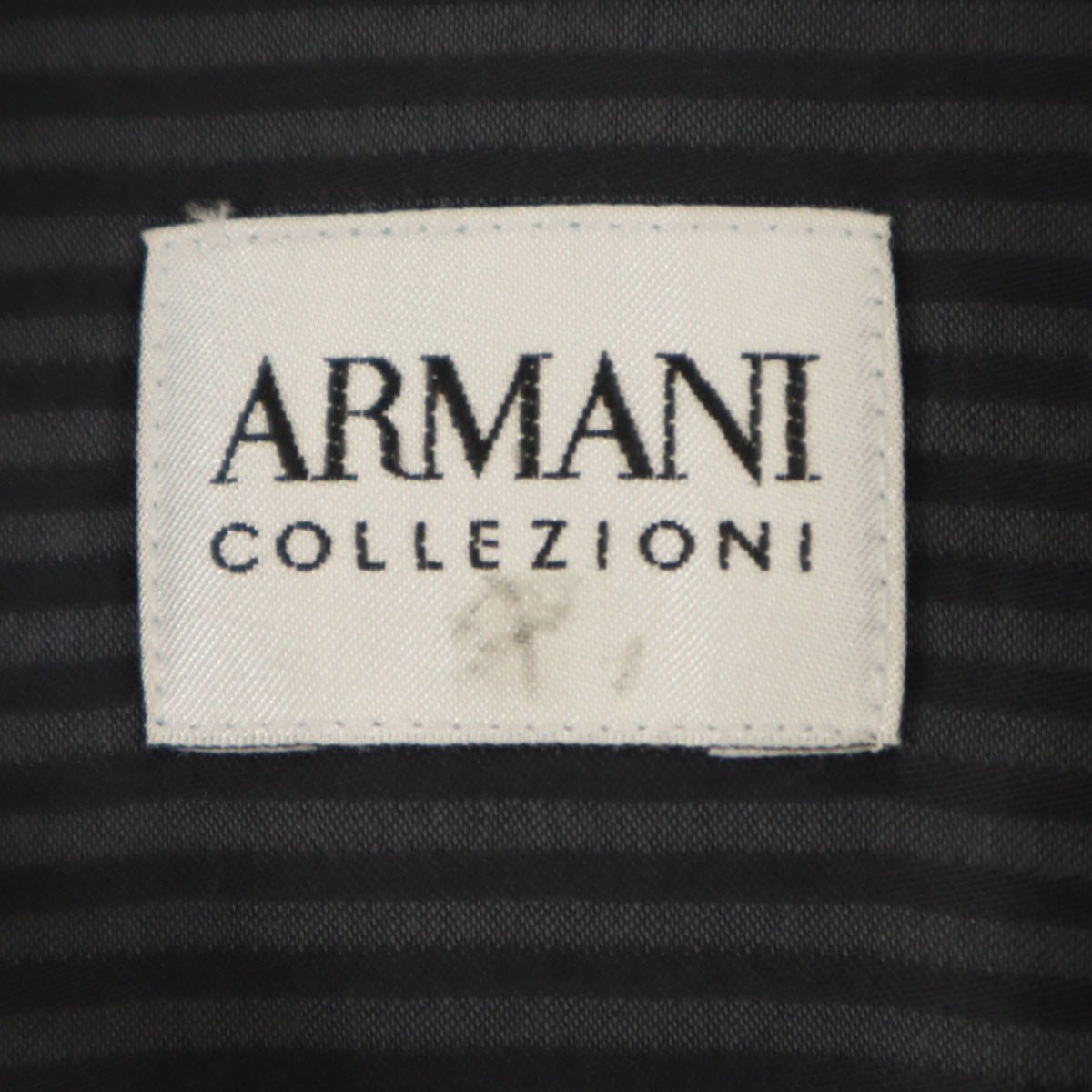 ARMANI COLLEZIONI アルマーニコレッツォーニ ストライプ柄 長袖 コットンシャツ 39 チャコールネイビー メンズ