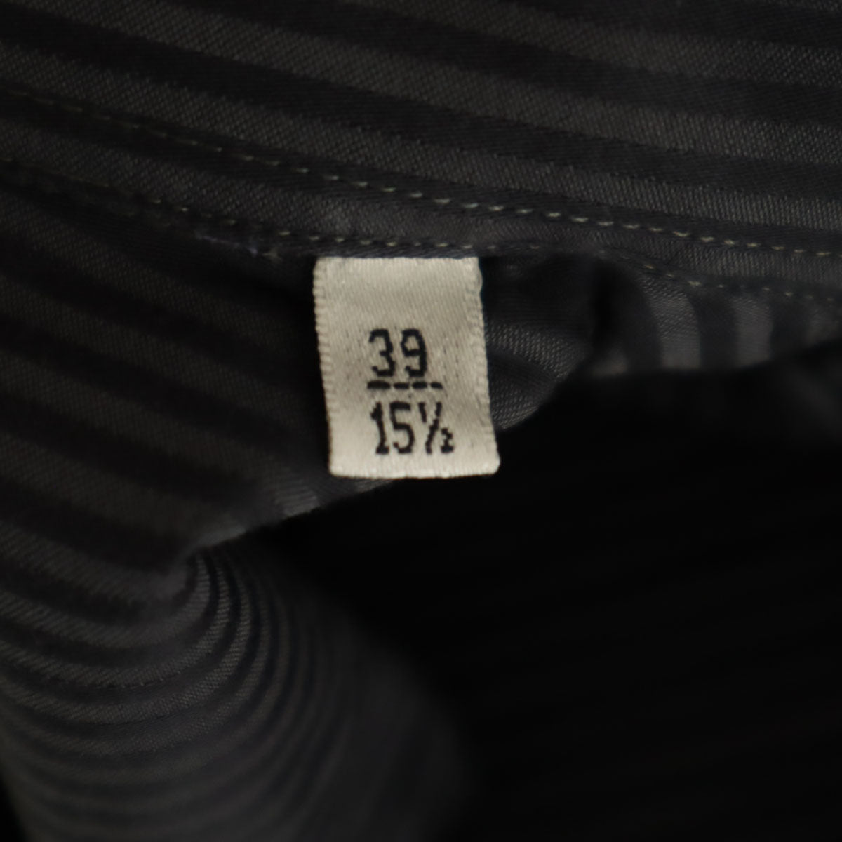 ARMANI COLLEZIONI アルマーニコレッツォーニ ストライプ柄 長袖 コットンシャツ 39 チャコールネイビー メンズ