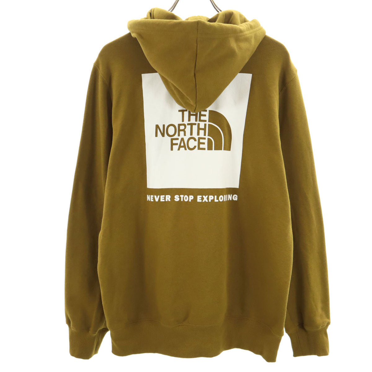 未使用 THE NORTH FACE ノースフェイス バックロゴ 長袖 スウェットパーカー M モスグリーン A7UNS アウトドア 裏起毛 メンズ