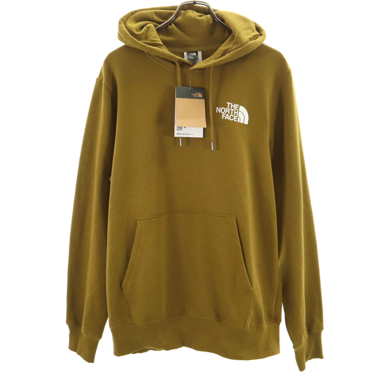 未使用 THE NORTH FACE ノースフェイス バックロゴ 長袖 スウェットパーカー M モスグリーン A7UNS アウトドア 裏起毛 メンズ