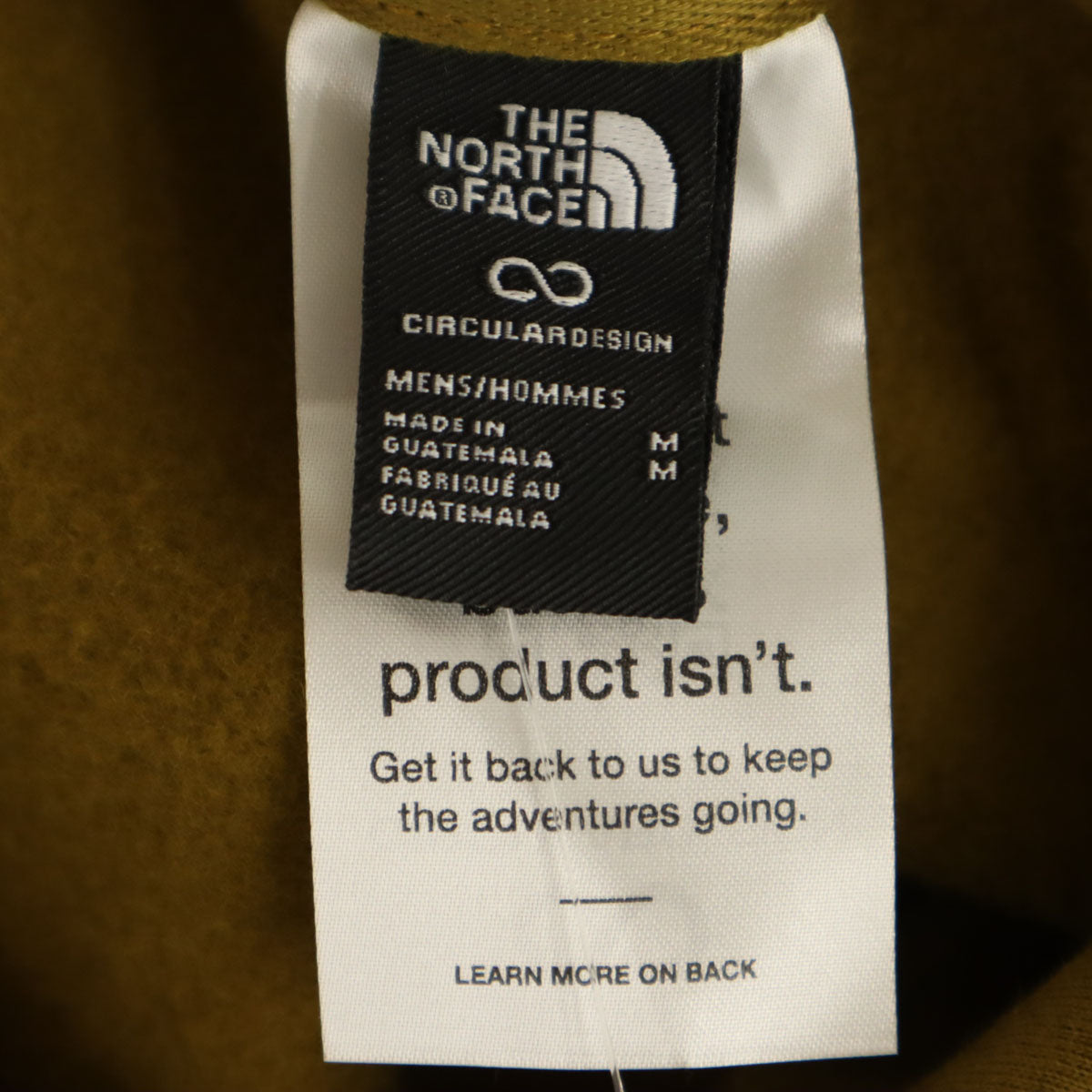 未使用 THE NORTH FACE ノースフェイス バックロゴ 長袖 スウェットパーカー M モスグリーン A7UNS アウトドア 裏起毛 メンズ