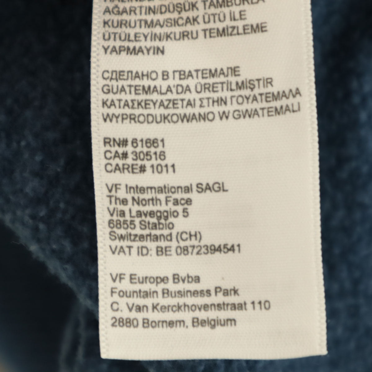 THE NORTH FACE ノースフェイス バックロゴ 長袖 スウェット ジップパーカー S ネイビー A3XA9 アウトドア メンズ