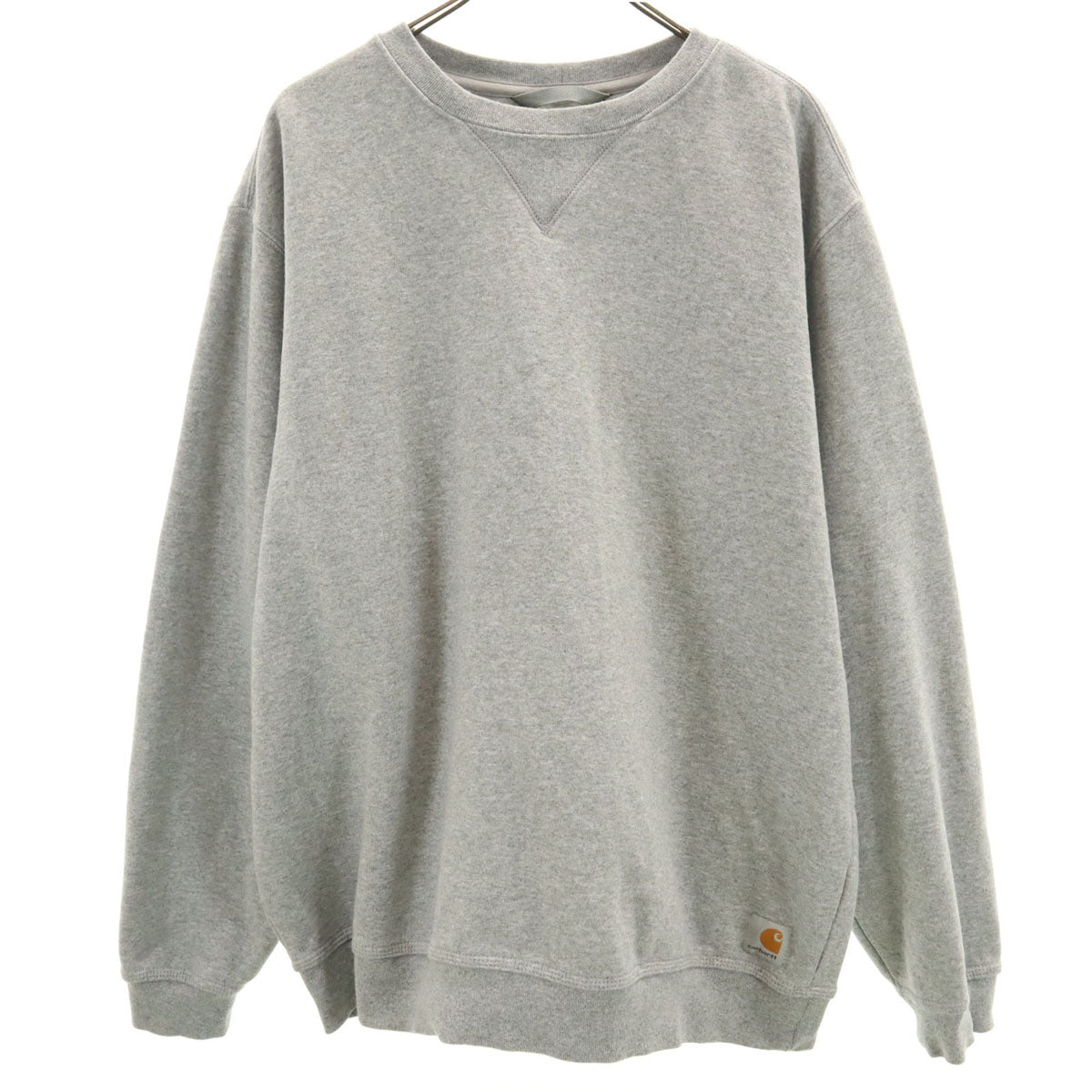 Carhartt カーハート K124 長袖 スウェット トレーナー L グレー Vガゼット 無地 裏起毛 メンズ