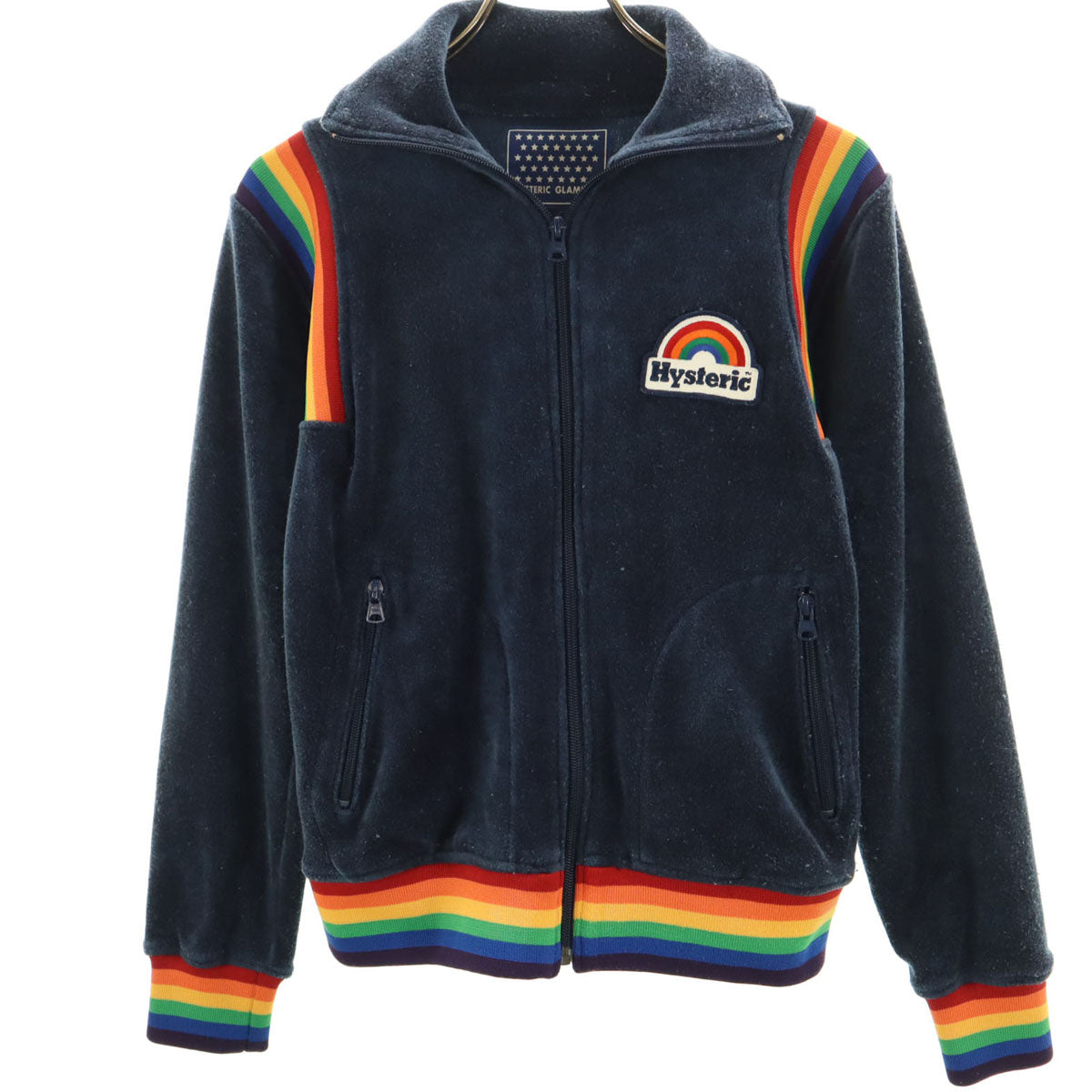 HYSTERIC GLAMOUR ヒステリックグラマー 日本製 パイル ジャケット FREE ネイビー レディース