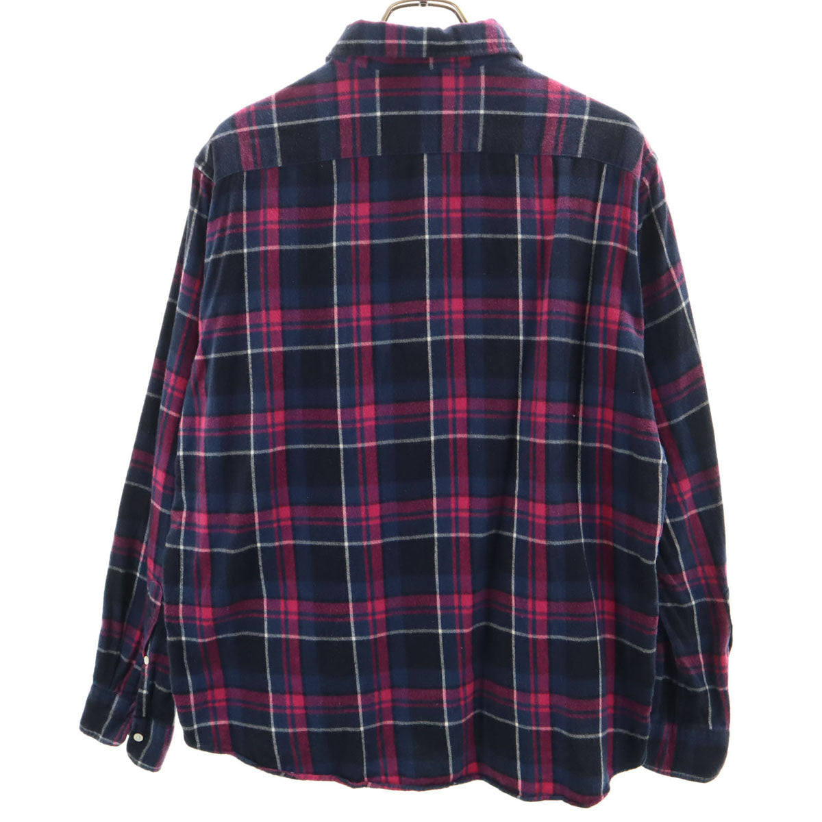 SHIPS シップス チェック 長袖 ネルシャツ XL ネイビー系 メンズ