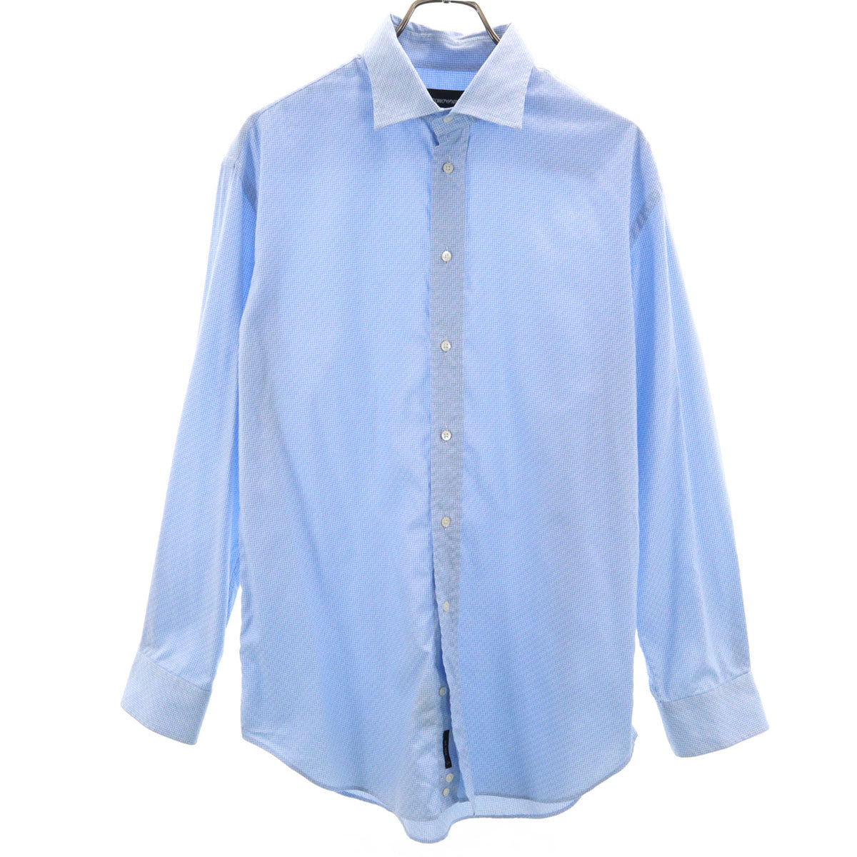 Emporio Armani エンポリオアルマーニ 格子柄 長袖 シャツ 42 ブルー系 MODERN FIT メンズ