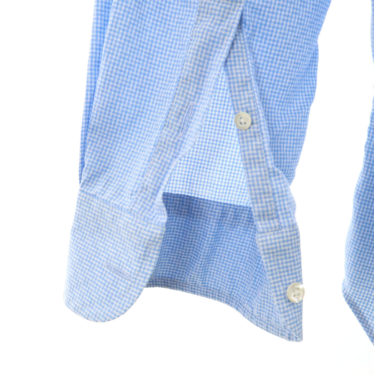 Emporio Armani エンポリオアルマーニ 格子柄 長袖 シャツ 42 ブルー系 MODERN FIT メンズ